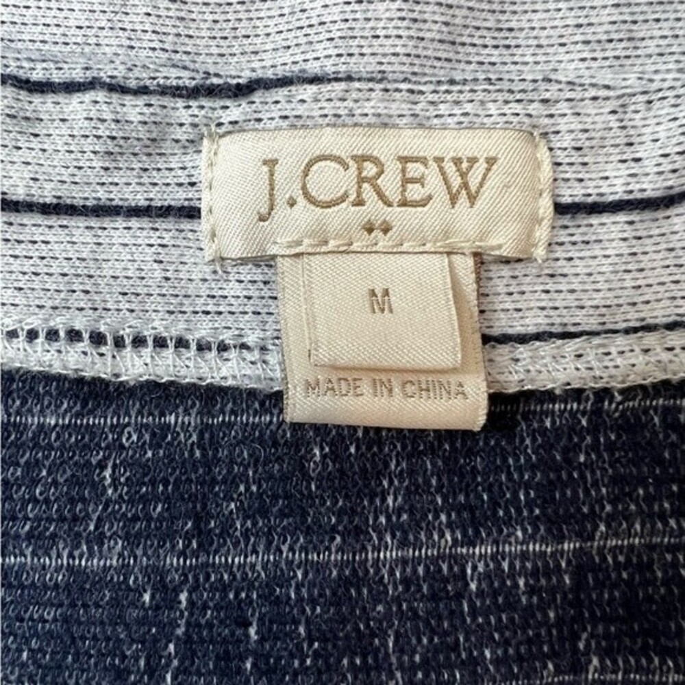 J.Crew Factory Blue/Gray Striped Tank Blouse 100% Cotton Size Medium - Picture 8 of 10